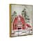 Stupell Industries Americana Barn Holiday Snow Scene Framed Floater Canvas Wall Art
